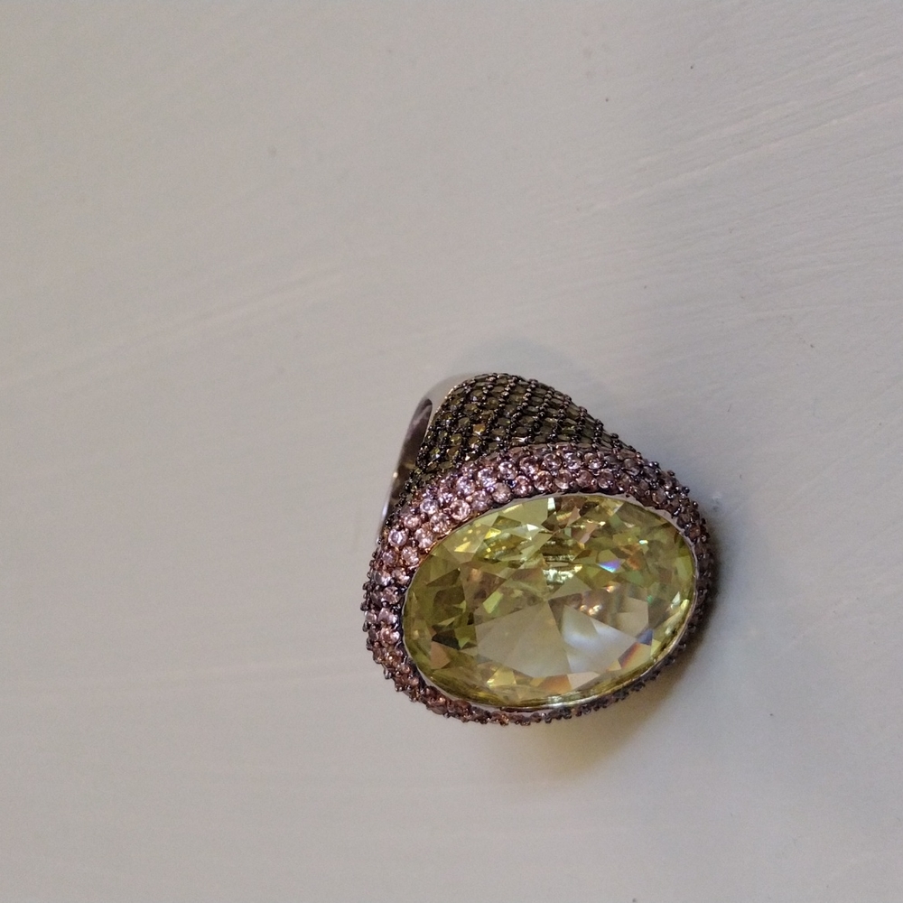 Lime green cocktail ring